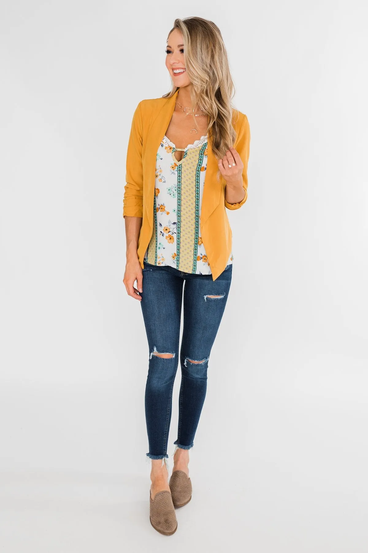 Flirty and Fun Keyhole Tank Top- Yellow