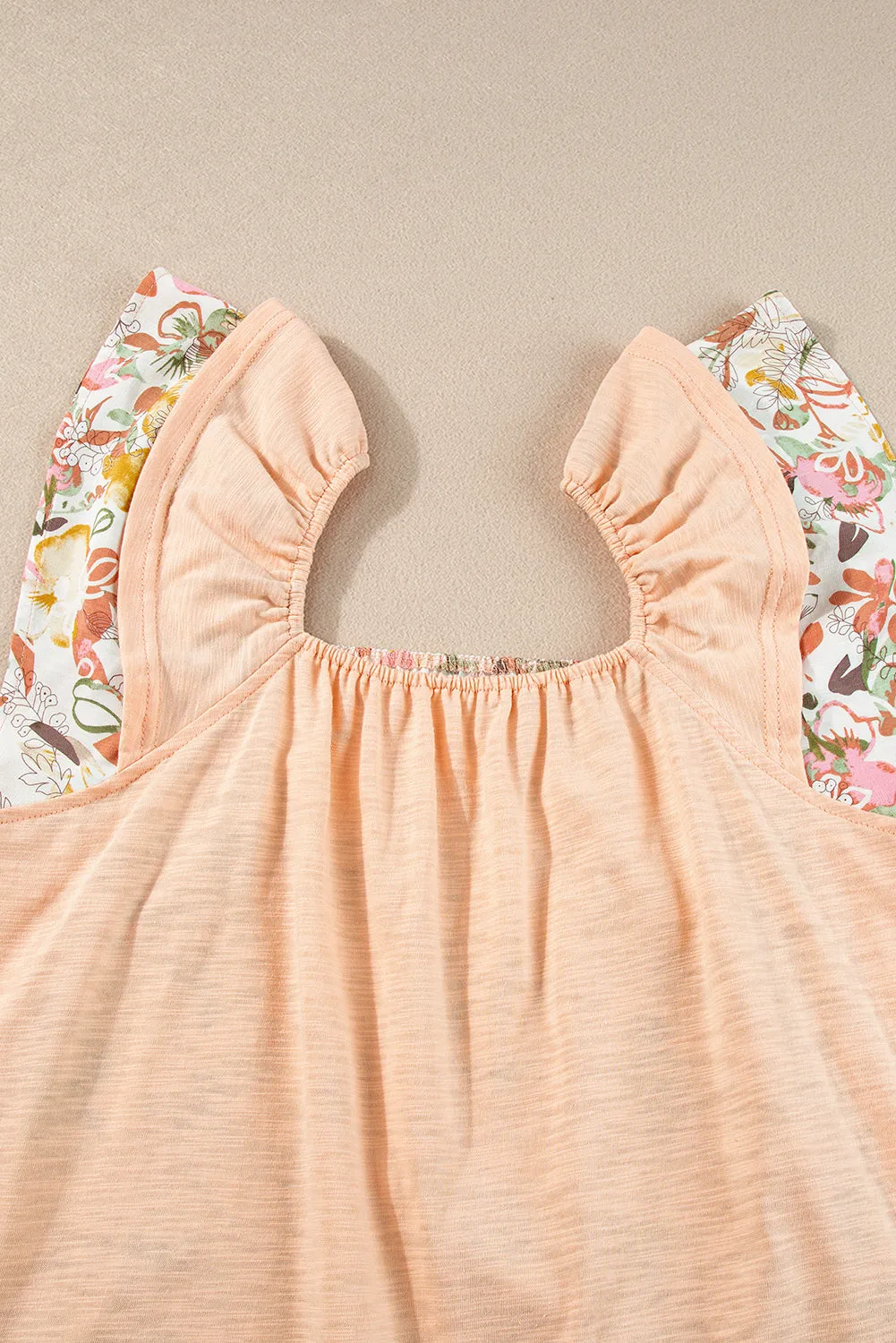 Floral Ruffle Sleeve Blouse
