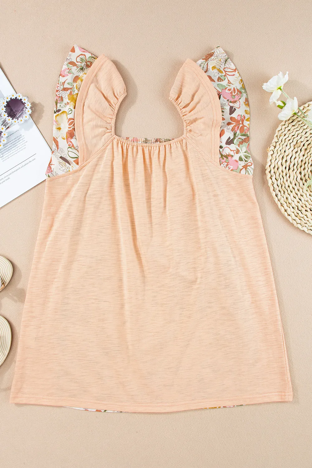 Floral Ruffle Sleeve Blouse