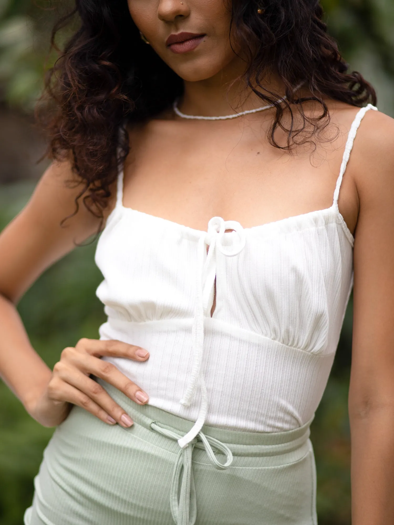 Front Tie Up Strap Bodysuit