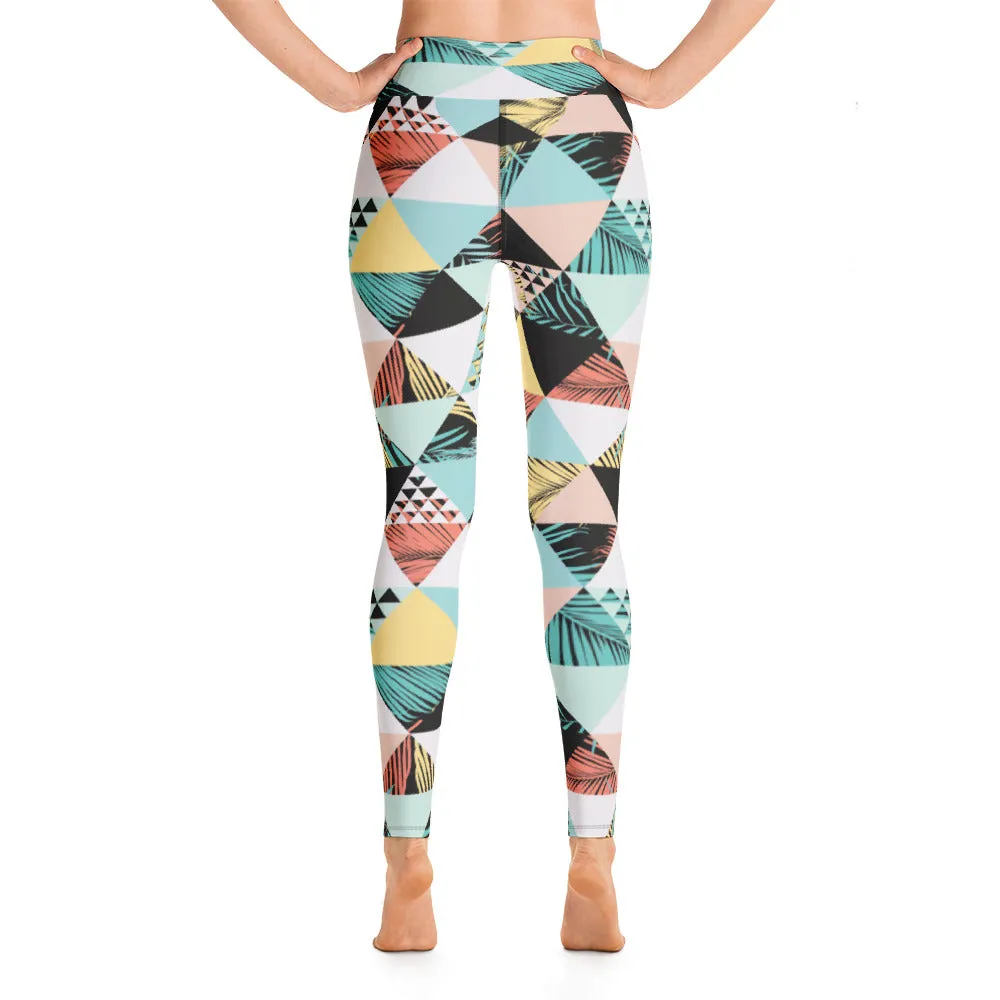 Geometric Palm Yoga Leggings