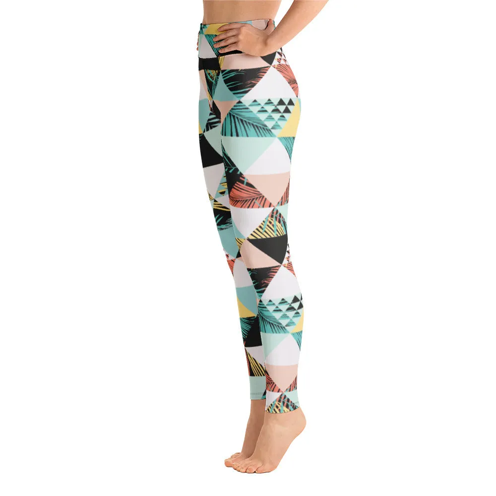 Geometric Palm Yoga Leggings