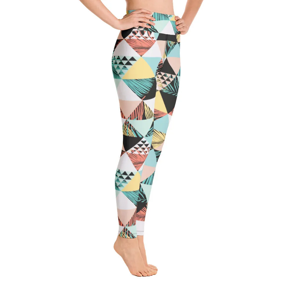 Geometric Palm Yoga Leggings