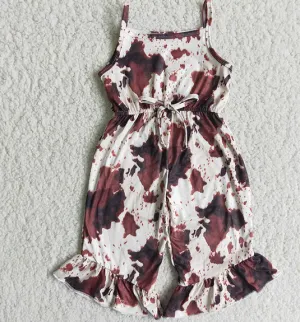 Girls Cow Print Romper