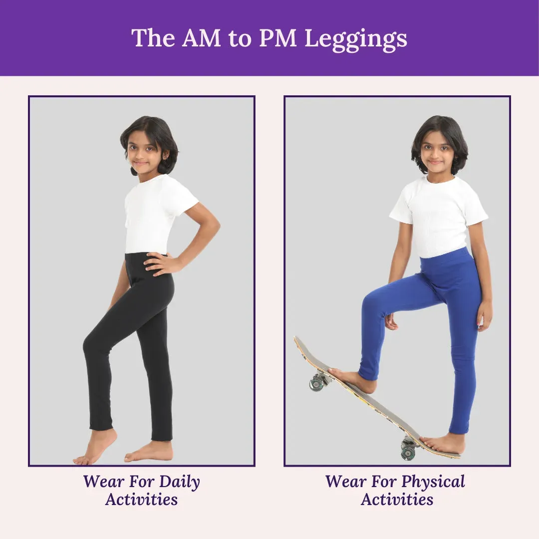 Girls' Leggings | High Waist | Ankle Length | Gusset Crotch Prevents Ripping | Non-See-Through | Cotton-Elastane Blend | Perfect For Every Occasion