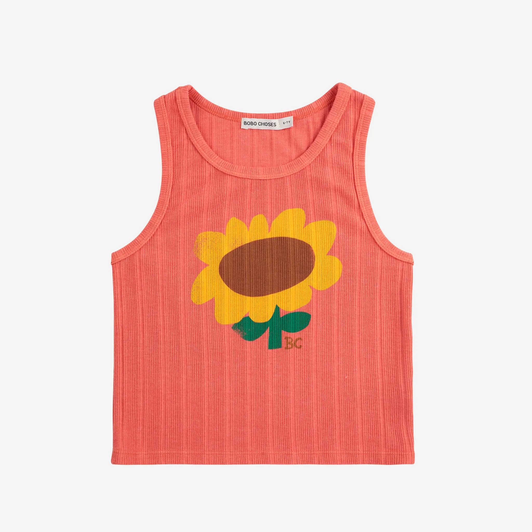 Girls Red Sunflower tank top
