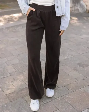 Grace & Lace Corded Straight Leg Pants - Java