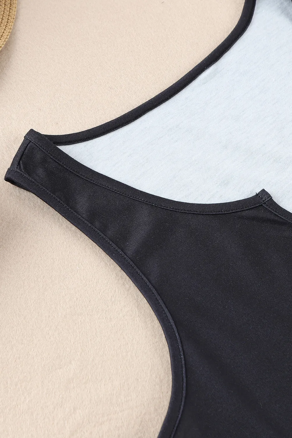 Gradient Split Neck Tank Top