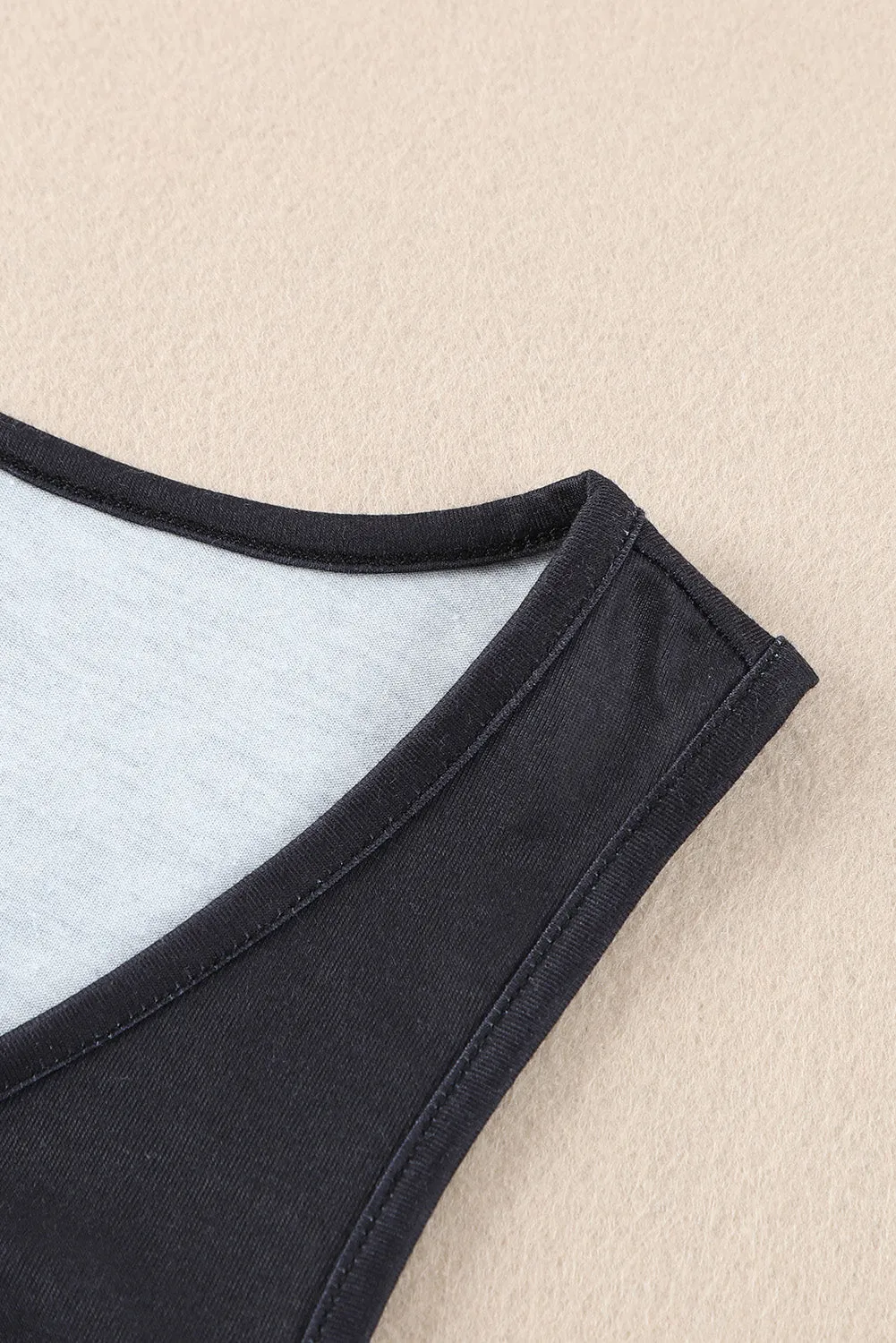 Gradient Split Neck Tank Top