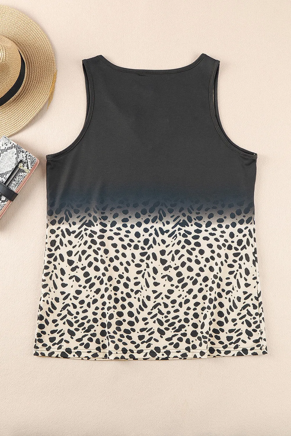 Gradient Split Neck Tank Top