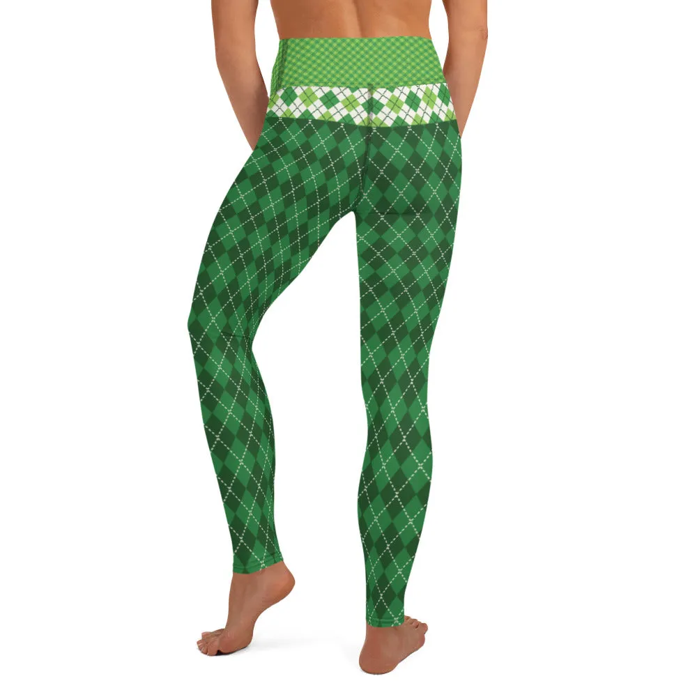 Green Plaids - Women's Yoga Leggings