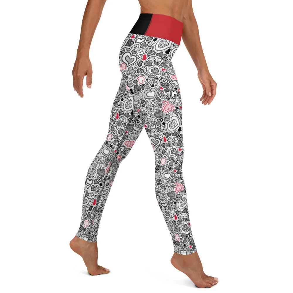 Heart Doodles - Yoga Leggings