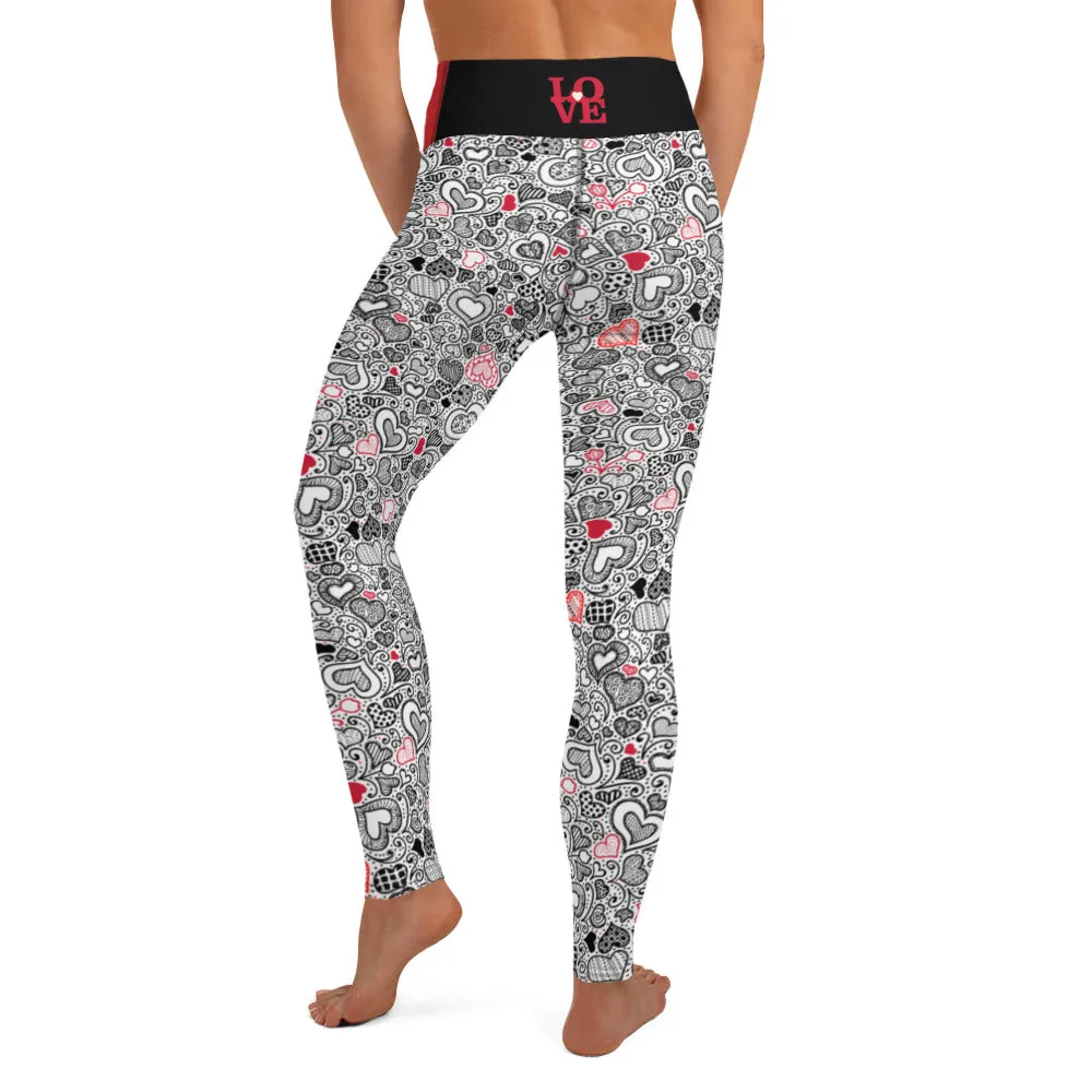Heart Doodles - Yoga Leggings