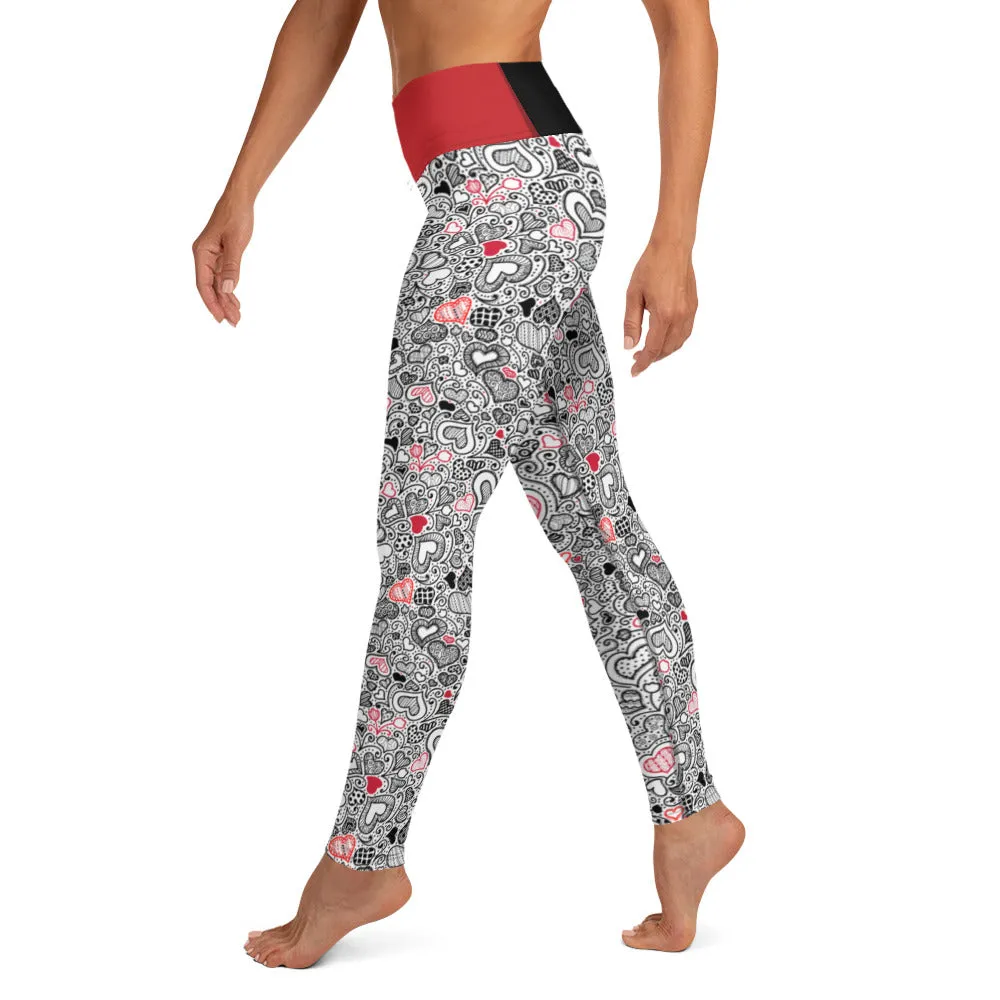 Heart Doodles - Yoga Leggings