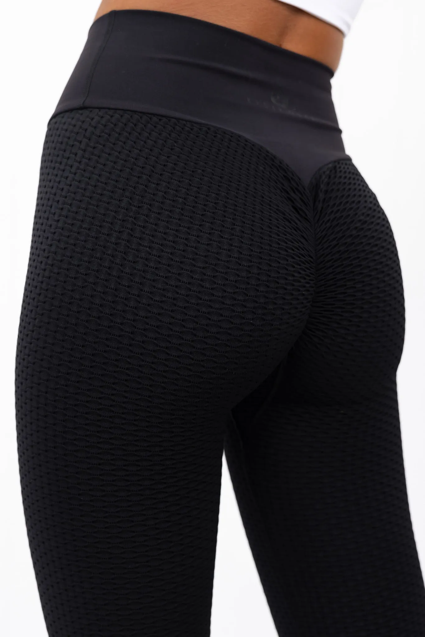 Honeycomb Scrunch Seamless Leggings - Black