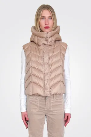 Hooded Puffer Vest - Rose