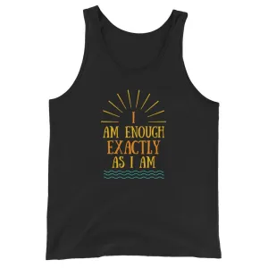 I AM ENOUGH VINTAGE Inspirational Graphic Positive Hip Tank Top for Men