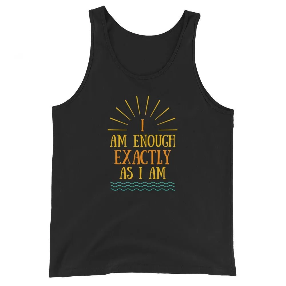 I AM ENOUGH VINTAGE Inspirational Graphic Positive Hip Tank Top for Men