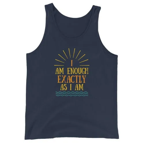 I AM ENOUGH VINTAGE Inspirational Graphic Positive Hip Tank Top for Men