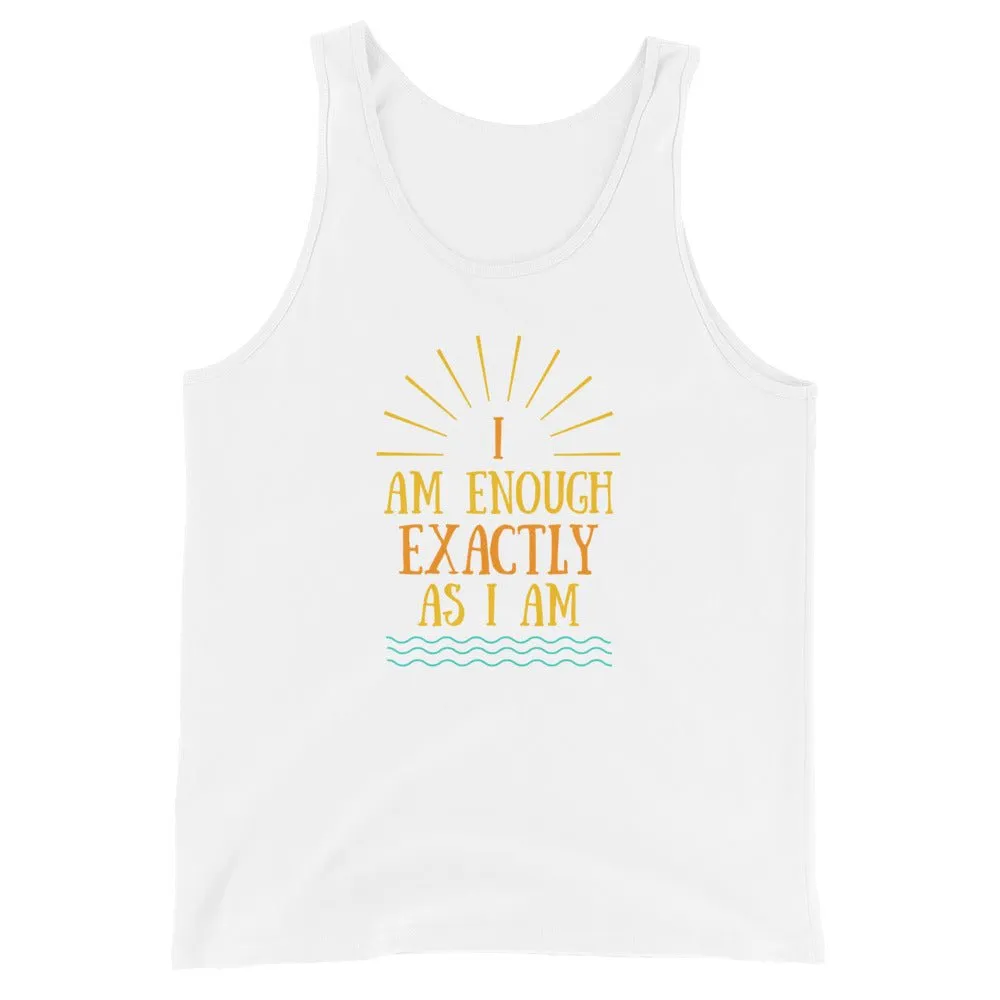 I AM ENOUGH VINTAGE Inspirational Graphic Positive Hip Tank Top for Men