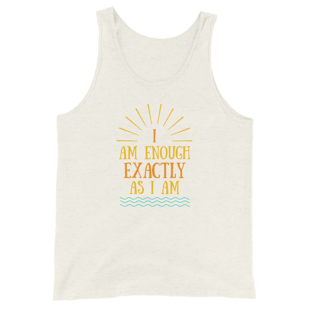 I AM ENOUGH VINTAGE Inspirational Graphic Positive Hip Tank Top for Men