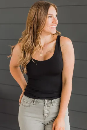 Isn't She Lovely Knit Tank Top- Black