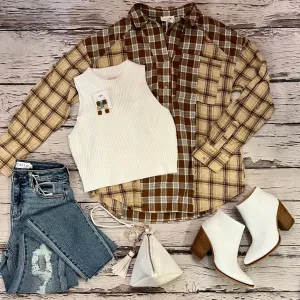 Ivory Cropped Sweater Tank