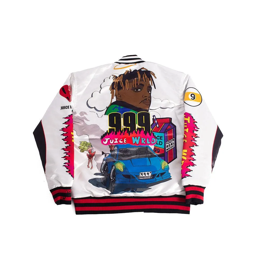 JUICEWRLD SATIN JACKET WHITE/RED
