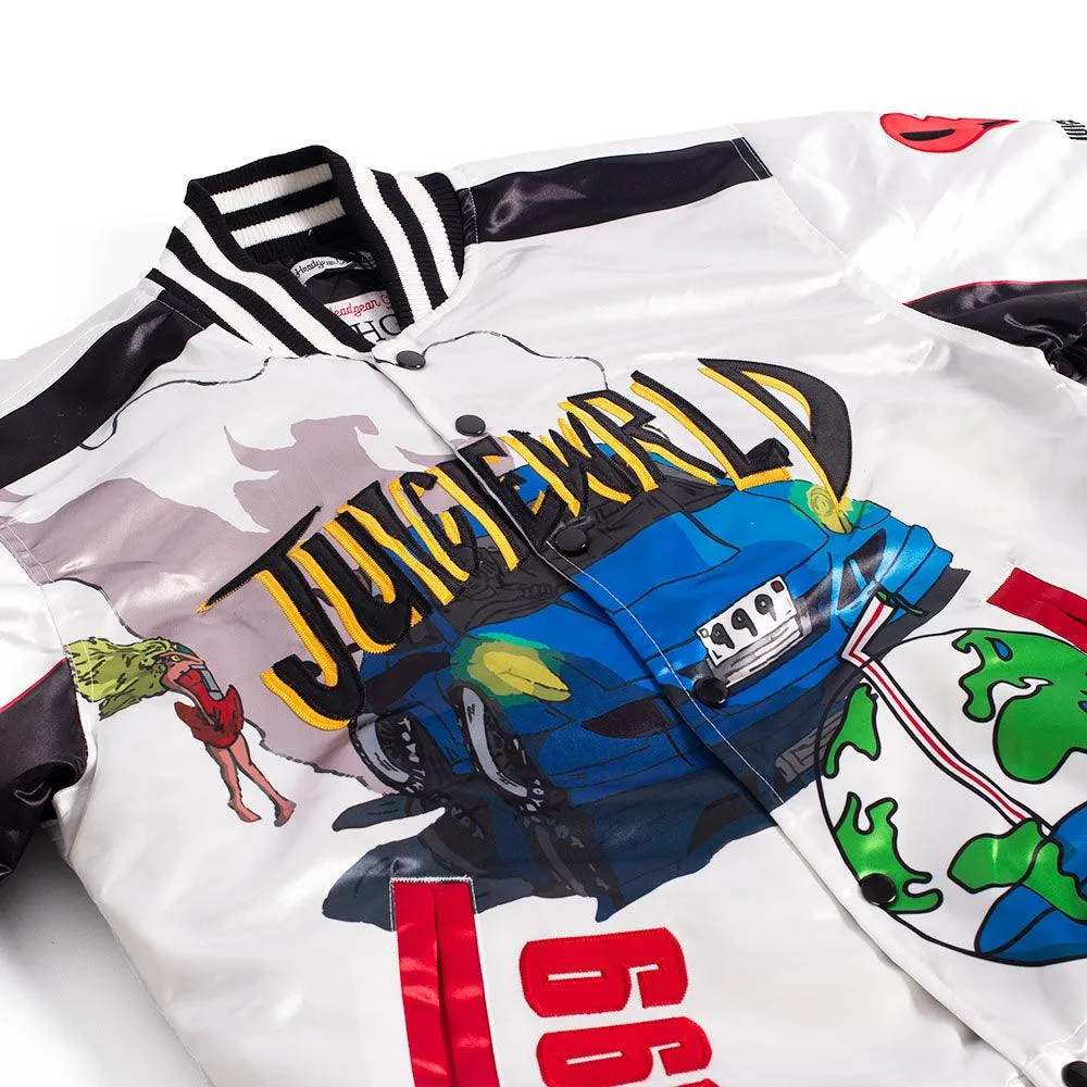 JUICEWRLD SATIN JACKET WHITE/RED