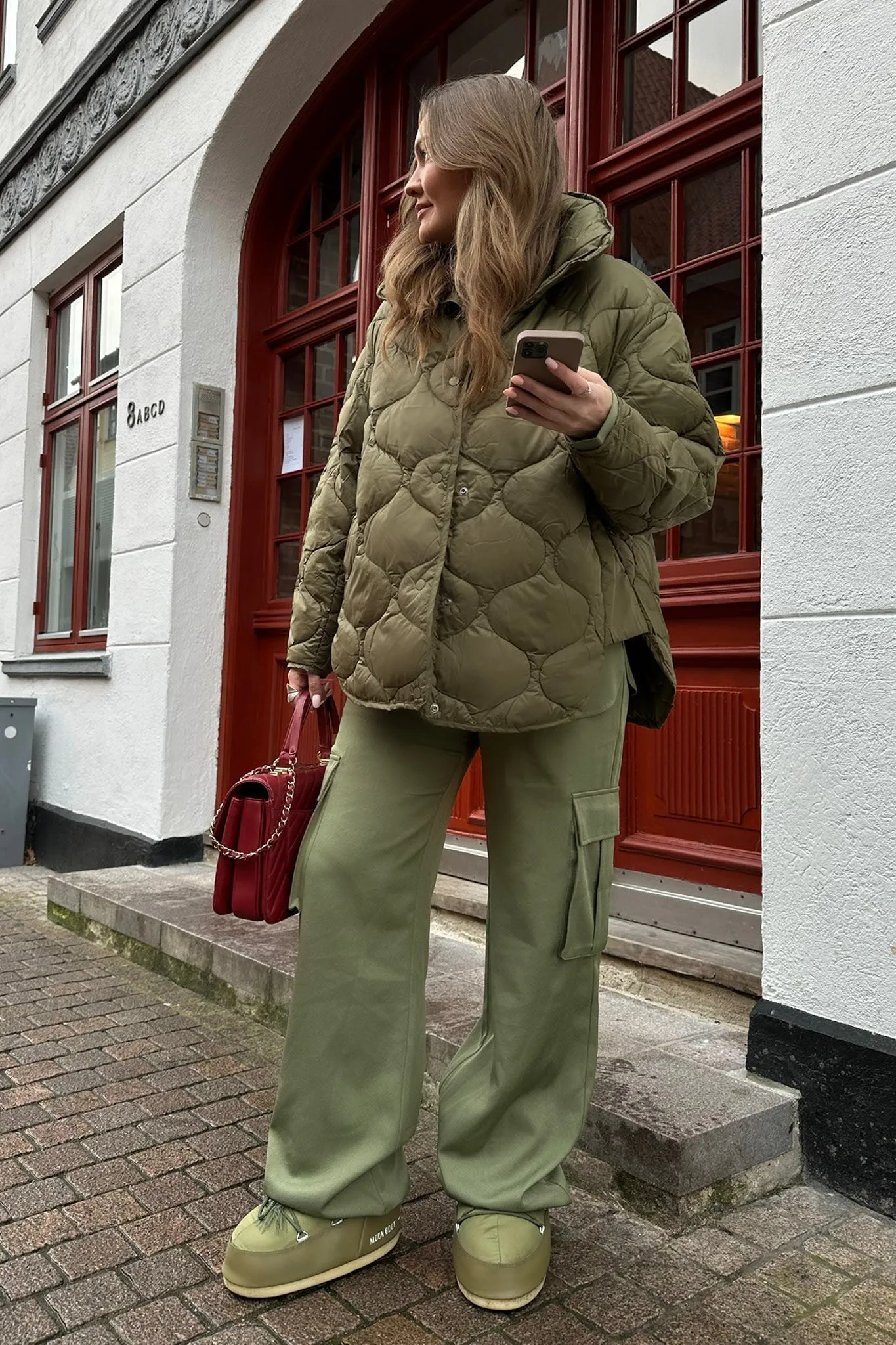 JXNova Quiltet Jakke - Olivengrøn