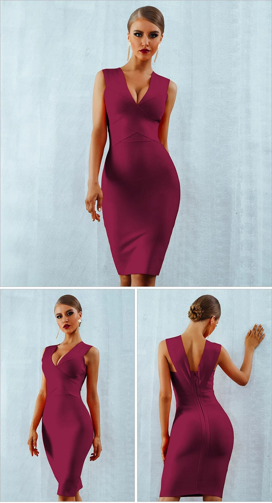 Kelly Kline Knitted Evening Bandage Dress