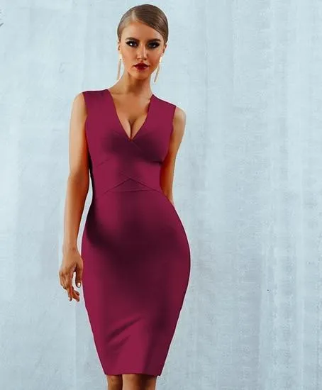 Kelly Kline Knitted Evening Bandage Dress