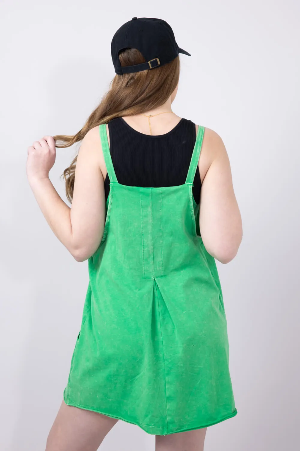 Knit Mini Dress with Shorts for Women in Green | ND31251-GREEN