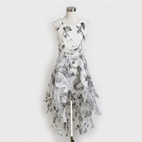 ladies Organza dresses vestidos irregular