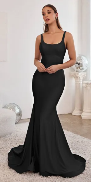 Ladivine CD2219 Long Stretch Mermaid Gown with Lace up back
