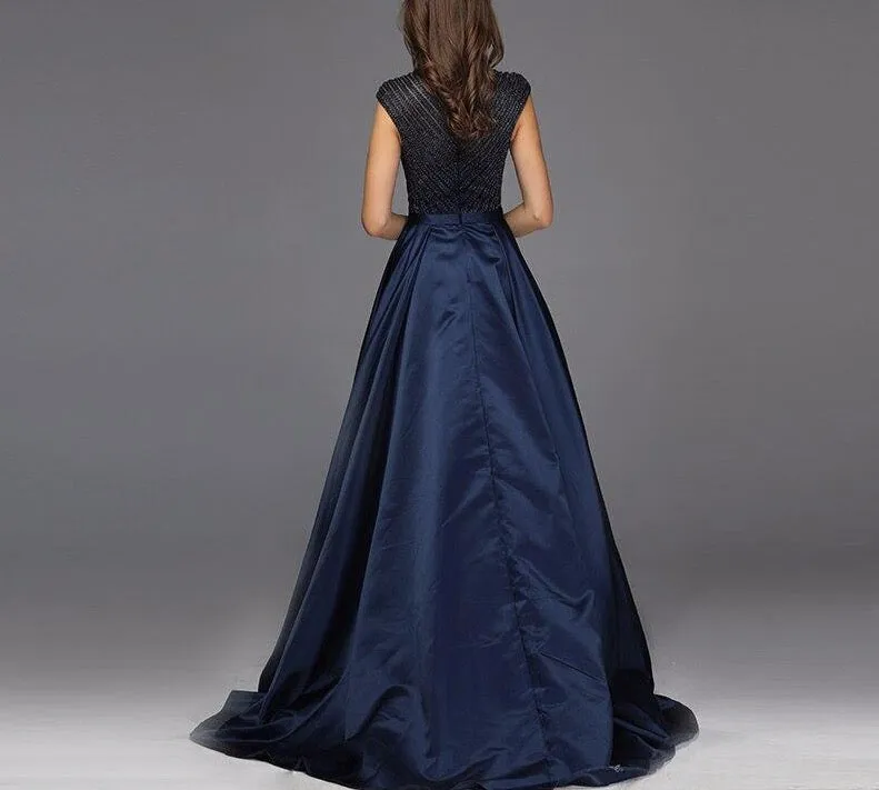 Latest Design Red High Neck Evening Dresses Dubai Sleeveless Beading Luxury Formal Dress