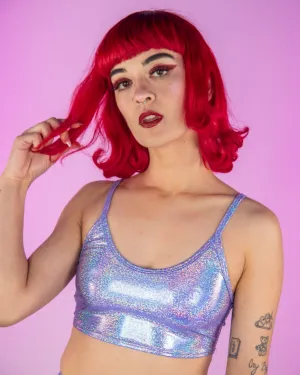 Lavender Metallic Spaghetti Tank