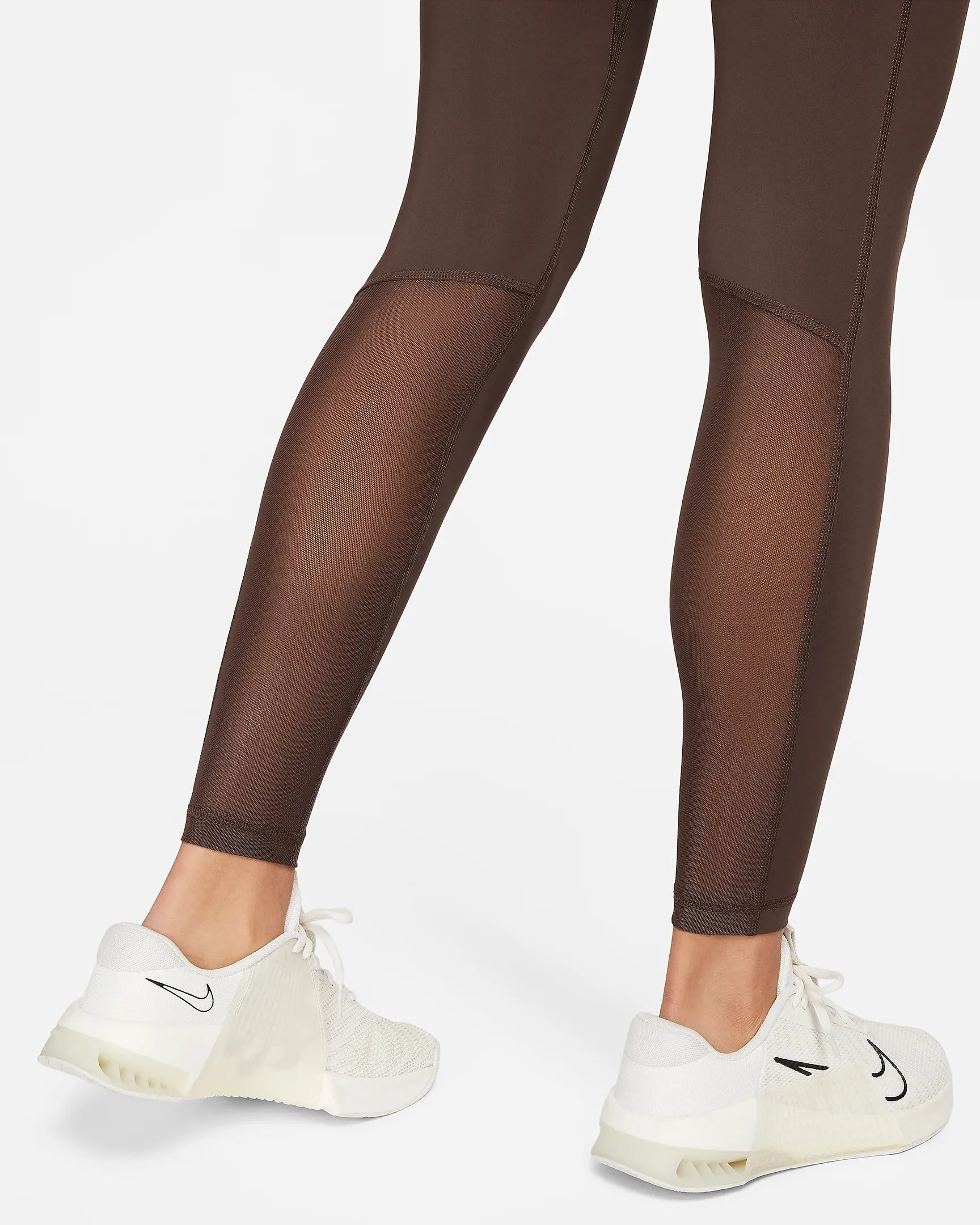 LEGGINGS NIKE PRO PANTA DONNA CROSSFIT WORKOUT YOGA MARRONE