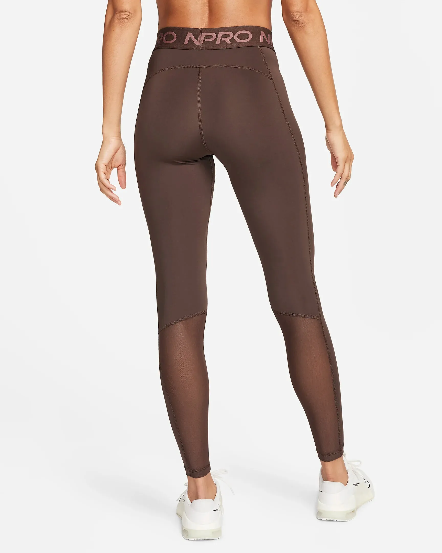 LEGGINGS NIKE PRO PANTA DONNA CROSSFIT WORKOUT YOGA MARRONE