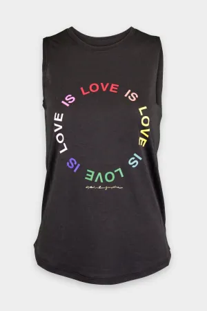Love is Love Muscle Tank in Vintage Black