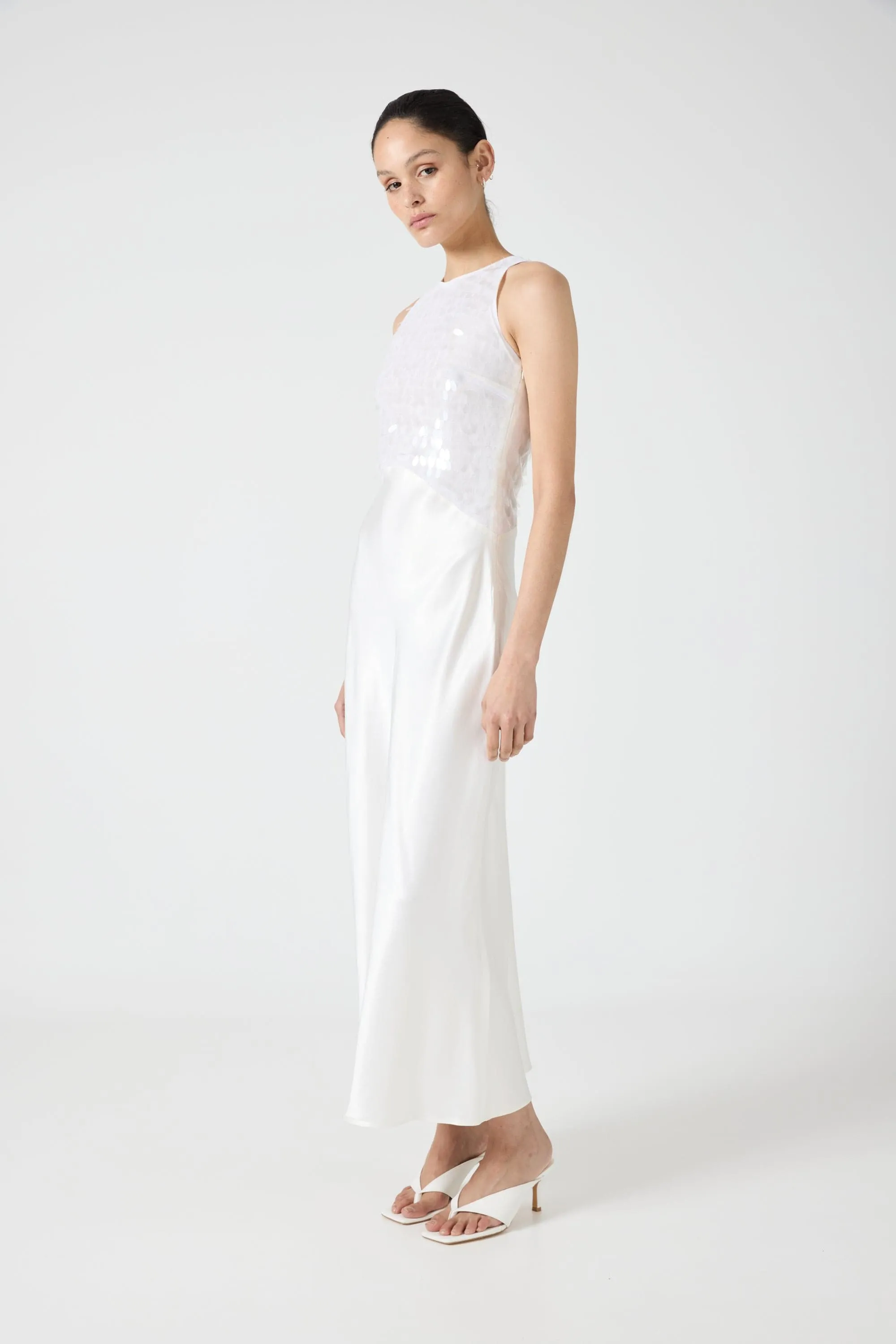 LUMINOUS TANK MAXI DRESS | CREAM