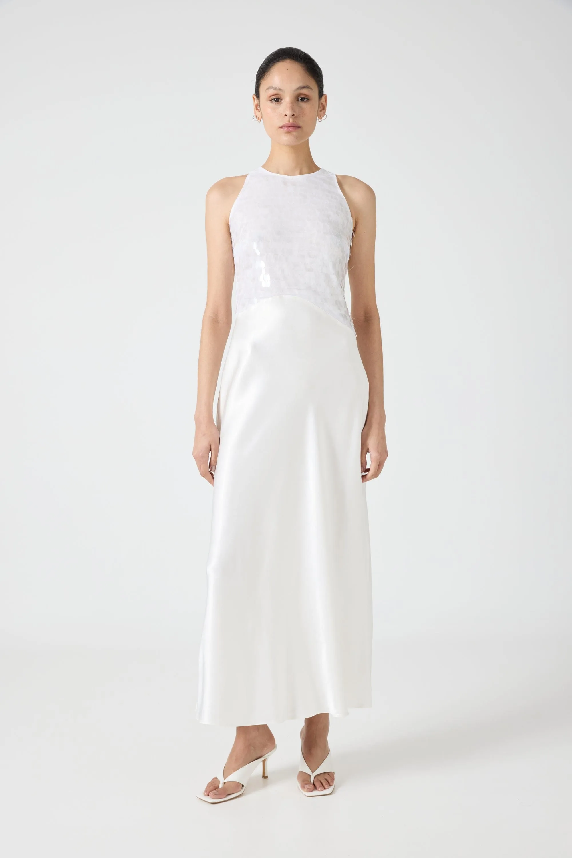 LUMINOUS TANK MAXI DRESS | CREAM