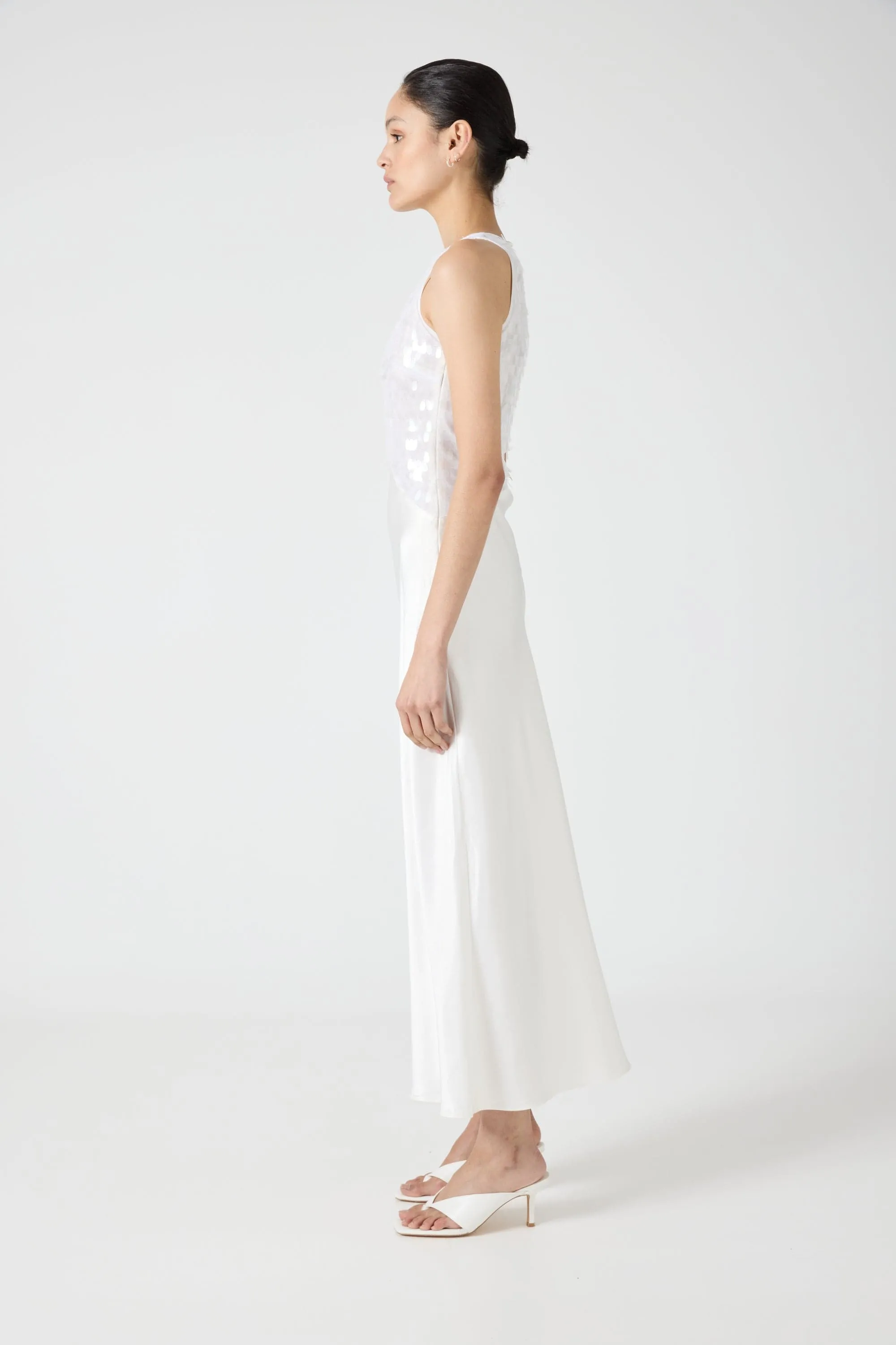 LUMINOUS TANK MAXI DRESS | CREAM