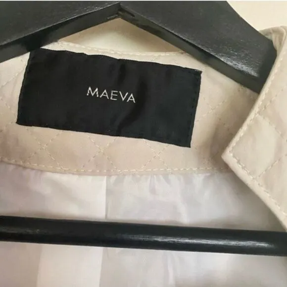 Maeva Women’s Beige Long Sleeve Button Front Business Casual Work Jackets Size S