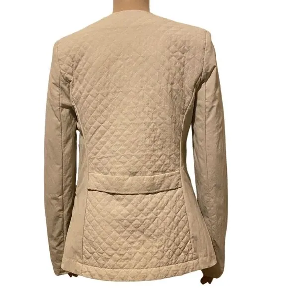 Maeva Women’s Beige Long Sleeve Button Front Business Casual Work Jackets Size S