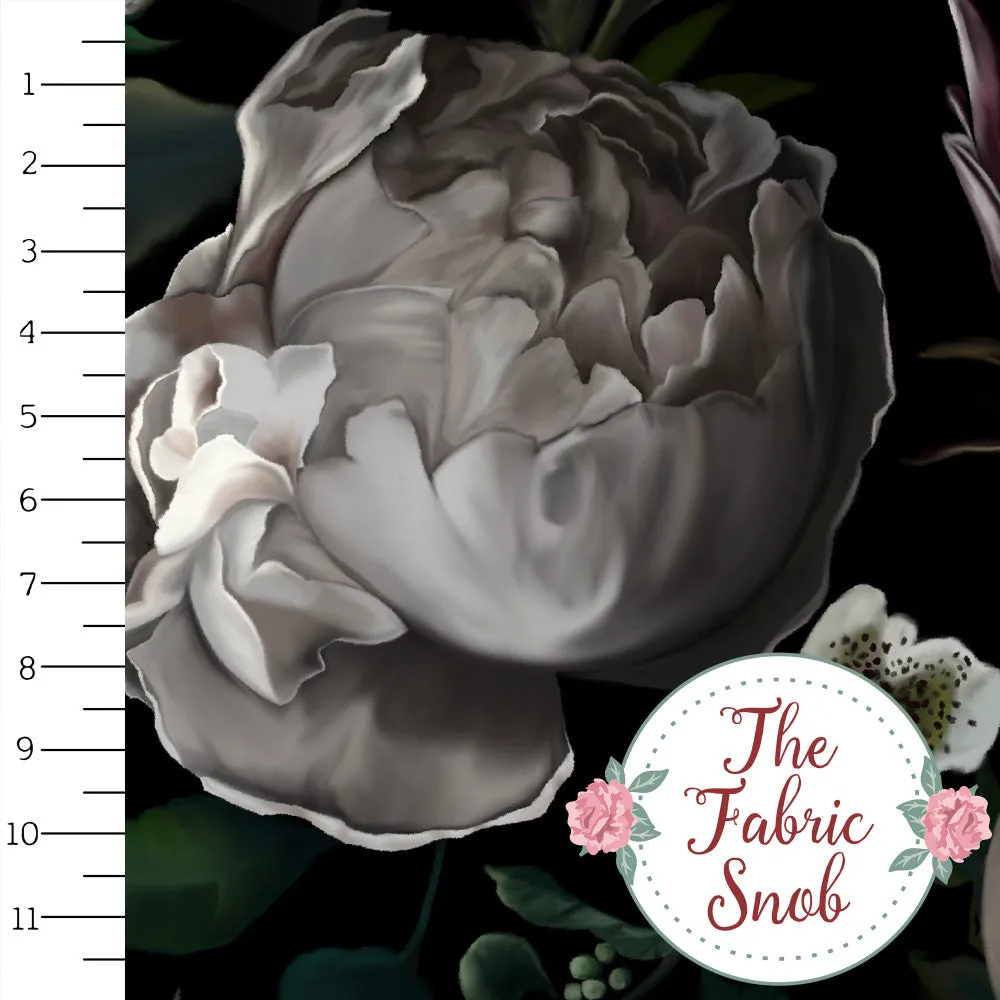 MEGA Garden After Nightfall - Round 5-2021 Flash Florals - 1/2 metre