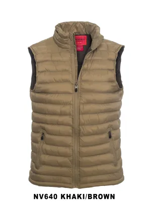 Men's Puffer Workwear/Streetwear Sleeveless Vest-NV640-KHAKI/BROWN