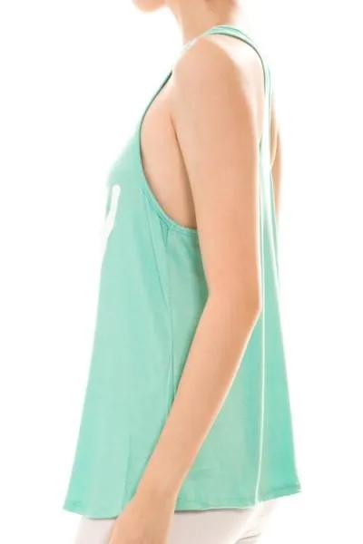 Mint & White Racerback Wifey Tanktop (S - L)