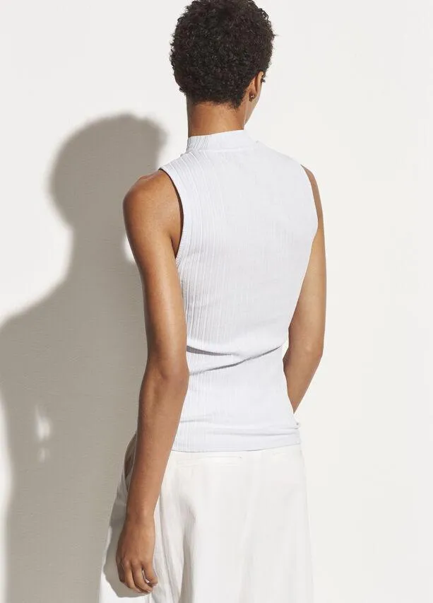 Mock Neck Shell in Optic White