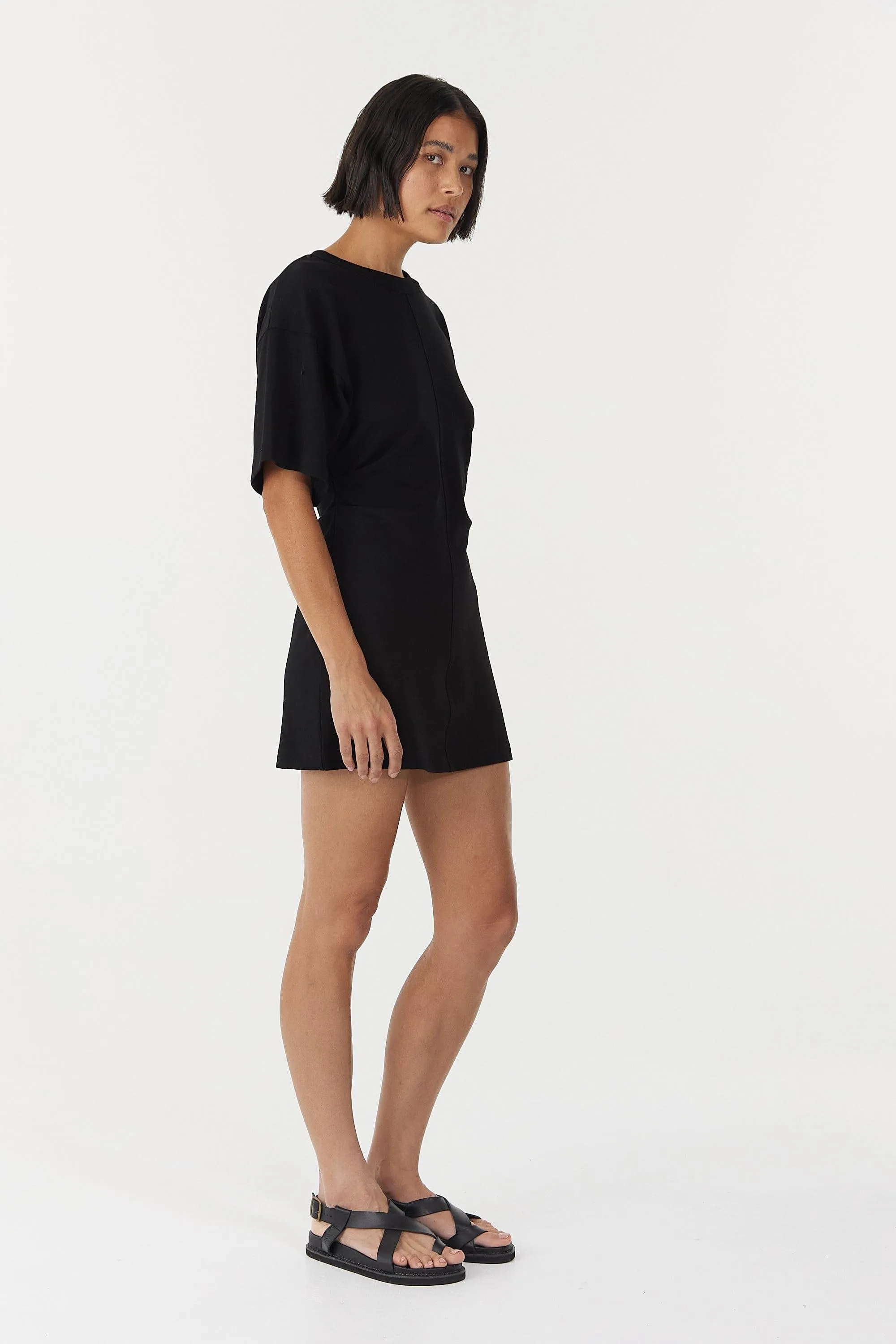 MOMENTUM TEE MINI DRESS | BLACK